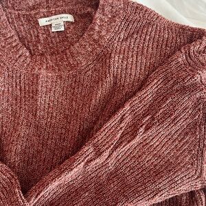 American Eagle orange/maroon sweater